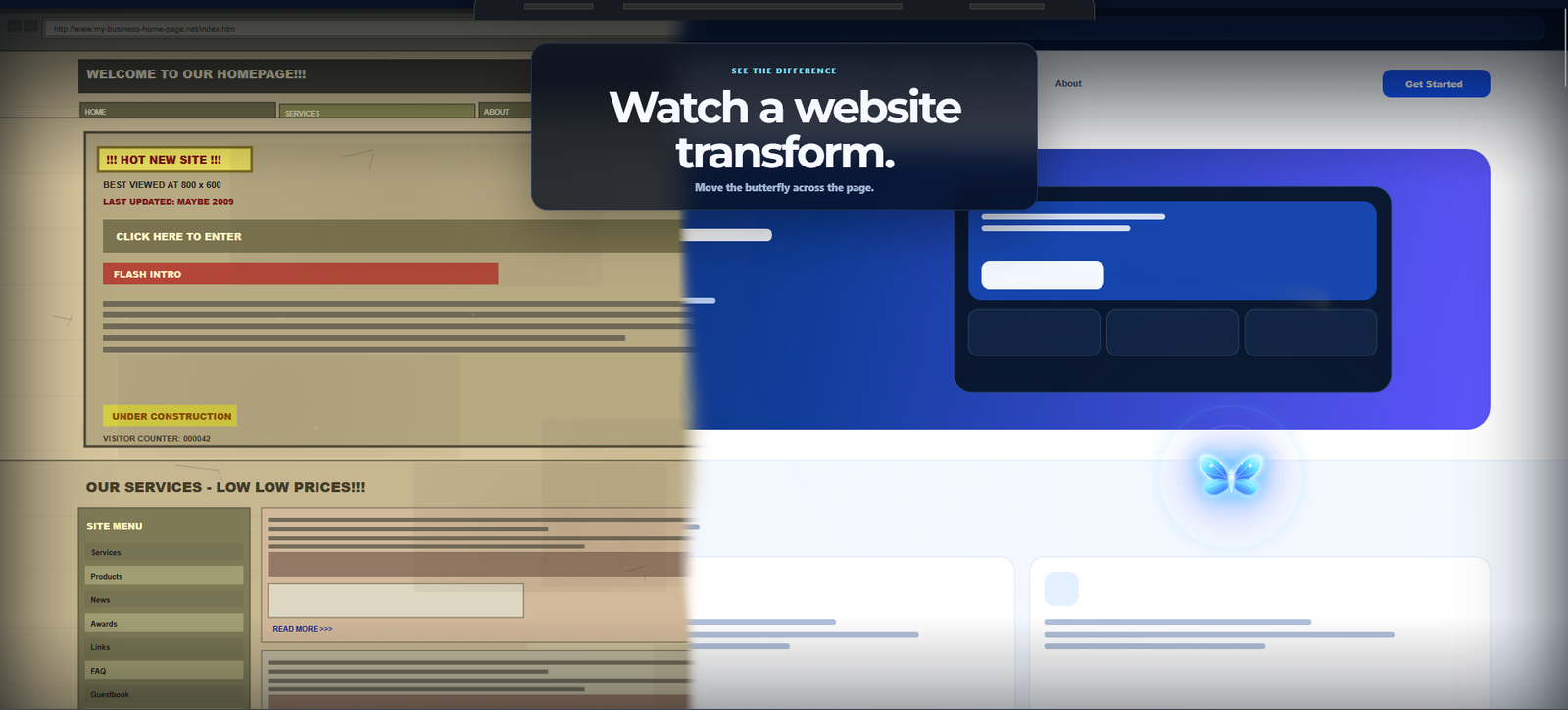 Weblio butterfly transformation website experience